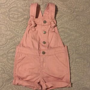 GAP Girls 2T blush pink denim overalls